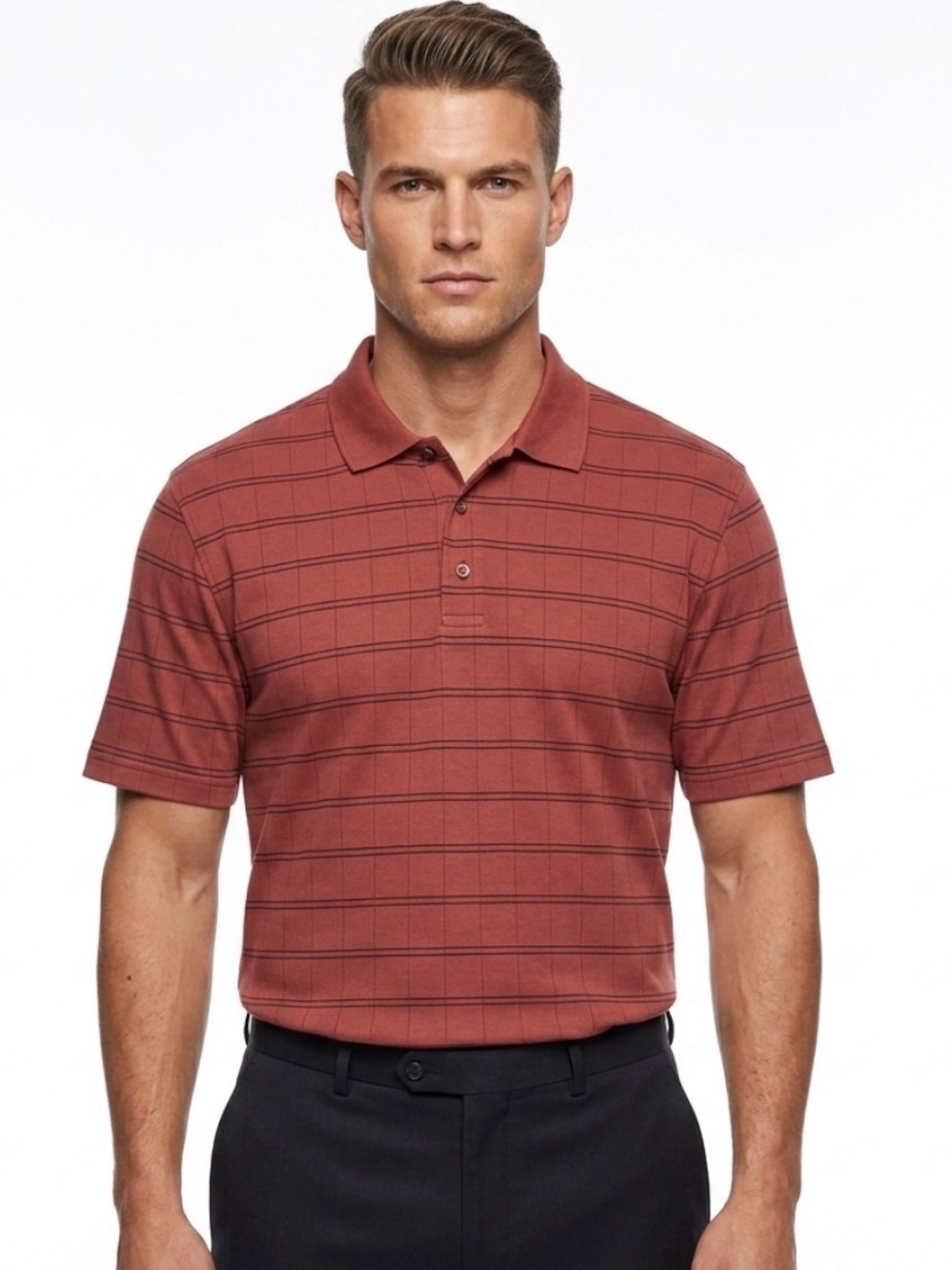 Arrow Men’s Burgundy Short-Sleeve Polo Shirt Size L